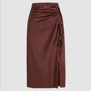 satin • midi skirt